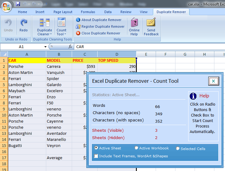 Excel Duplicate Remover