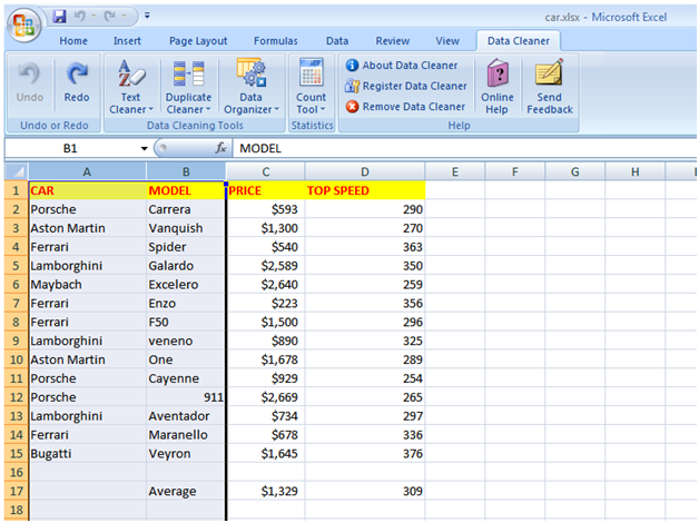 Excel Data Cleaner Premium