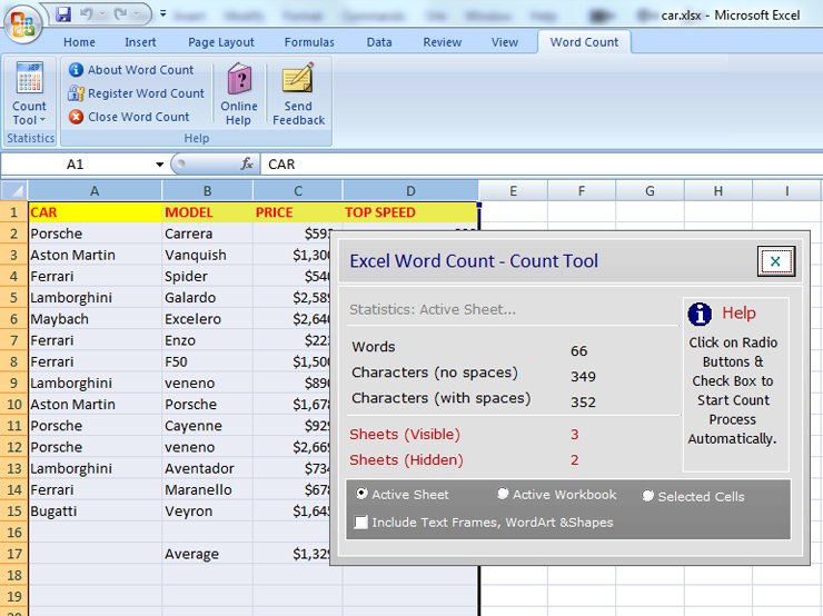 Excel Word Count