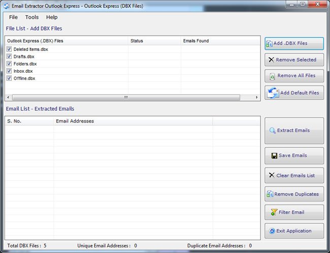 Outlook Express Email Extractor Outlook Express Email Extractor