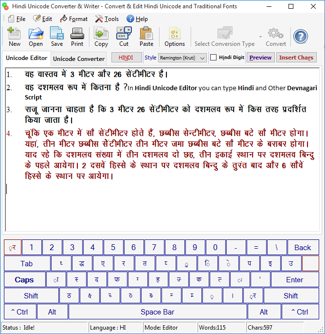 hindi unicode converter