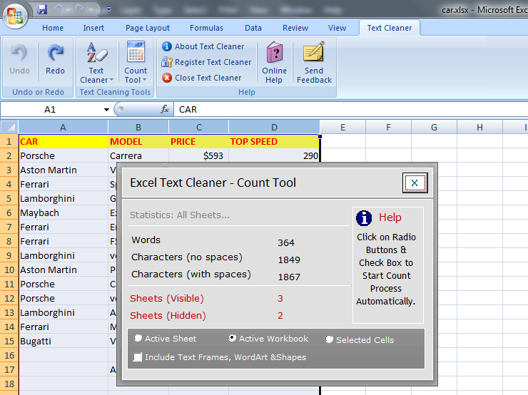 Excel Text Cleaner