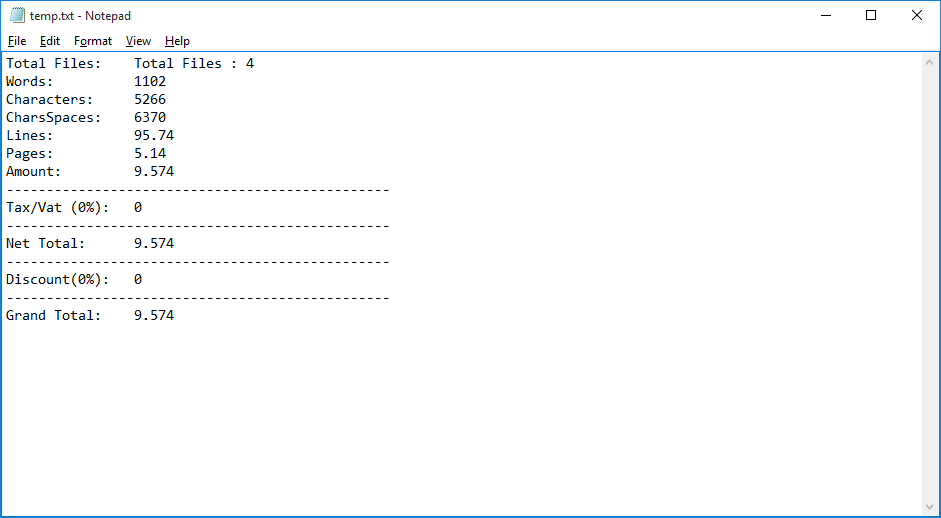 Advance Line count