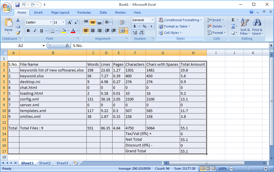 Advance Word count
